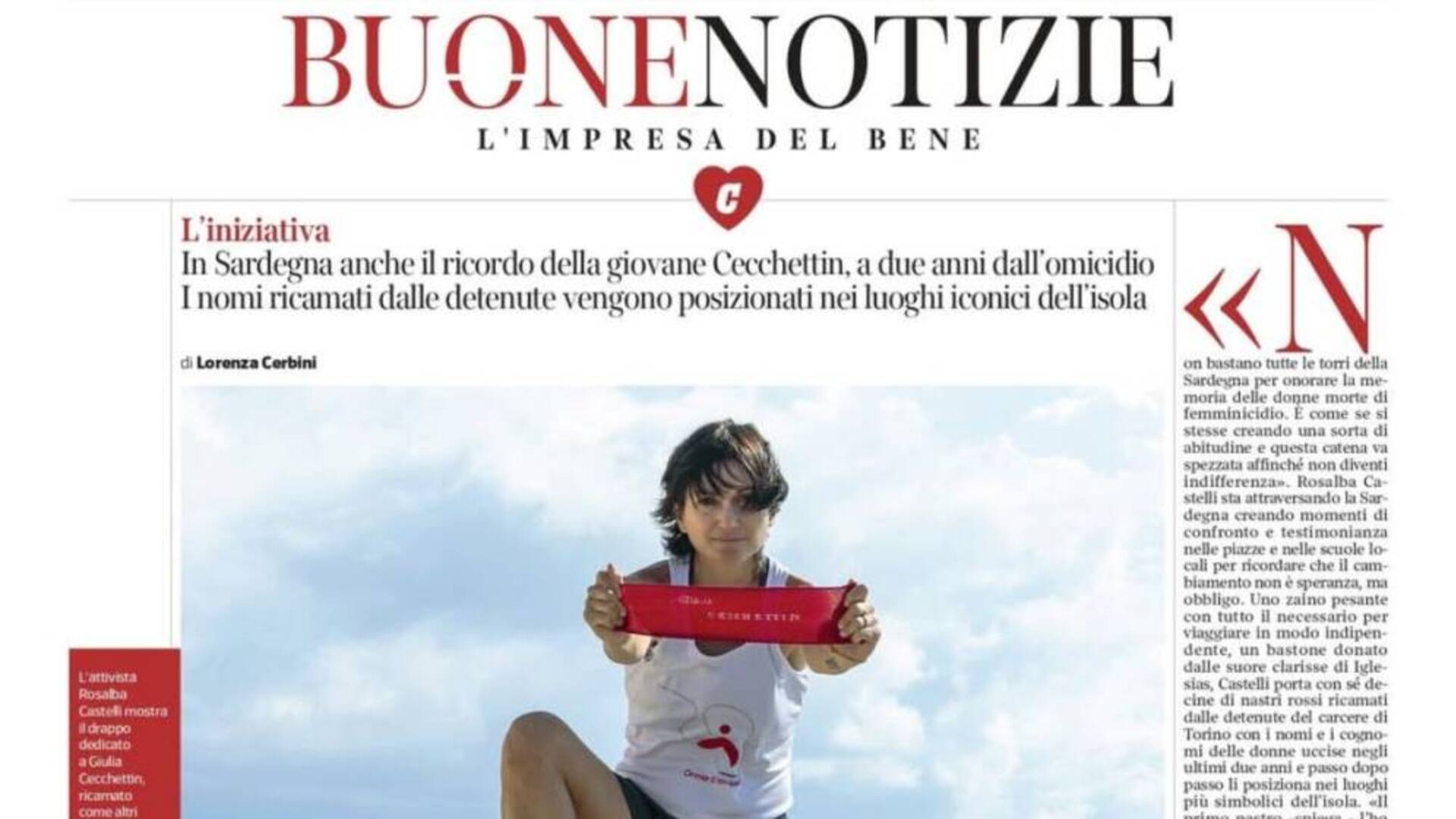 Un nastro rosso in Sardegna: la foto di Manuela Fa in copertina su “Buone Notizie” del Corriere