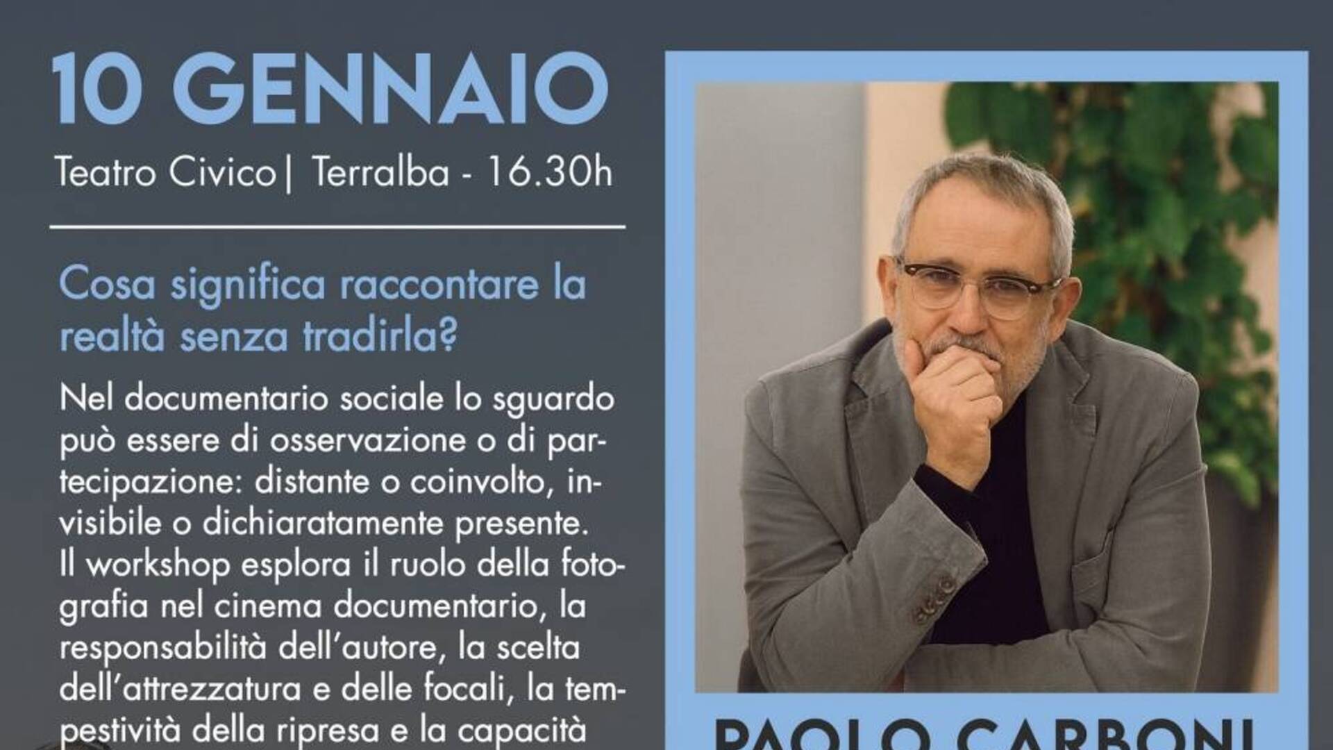 Raccontare La laguna - Locandina workshop