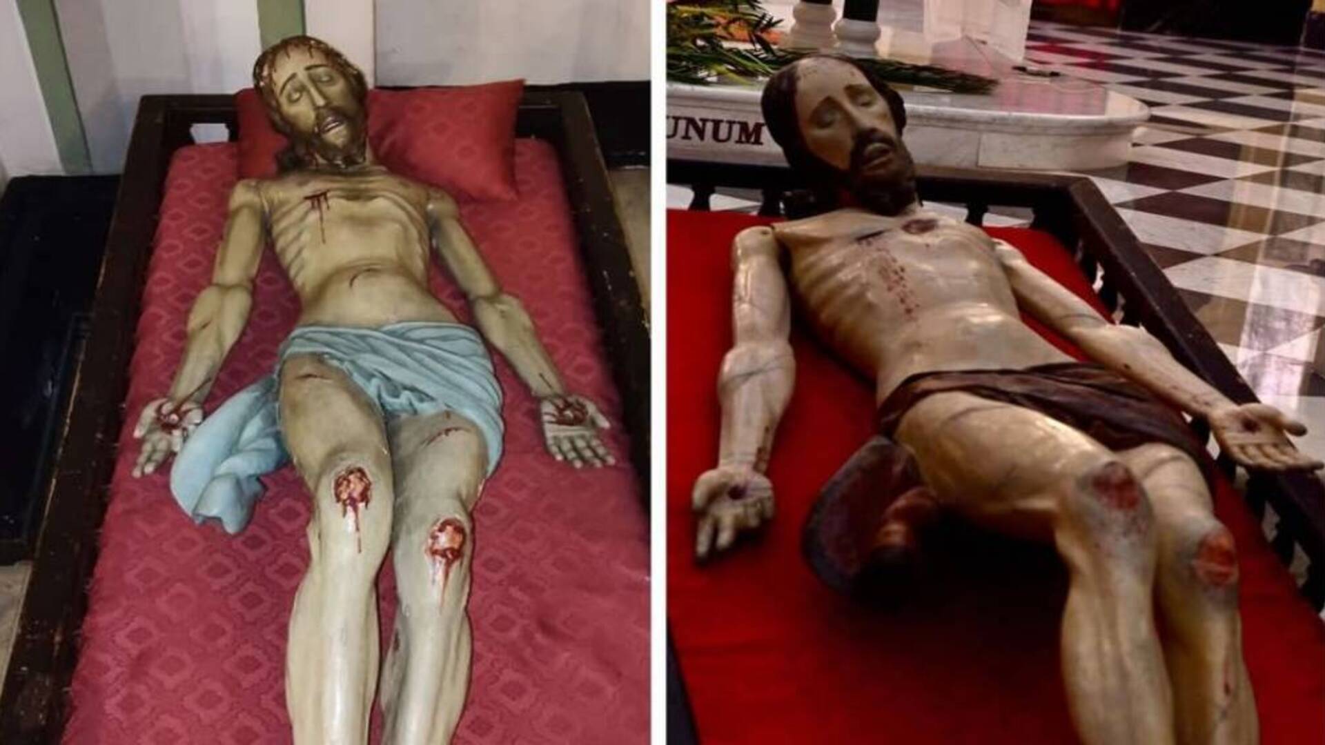 Dopo il restauro, il Cristo deposto è tornato alla comunità di Gonnosfanadiga
