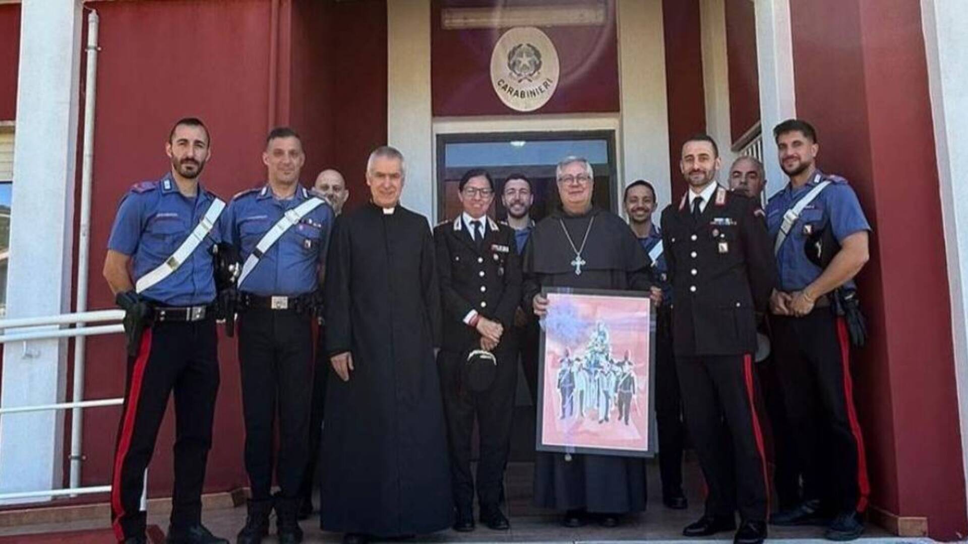 L’arcivescovo di Oristano Roberto Carboni incontra i carabinieri di Gesturi e Barumini