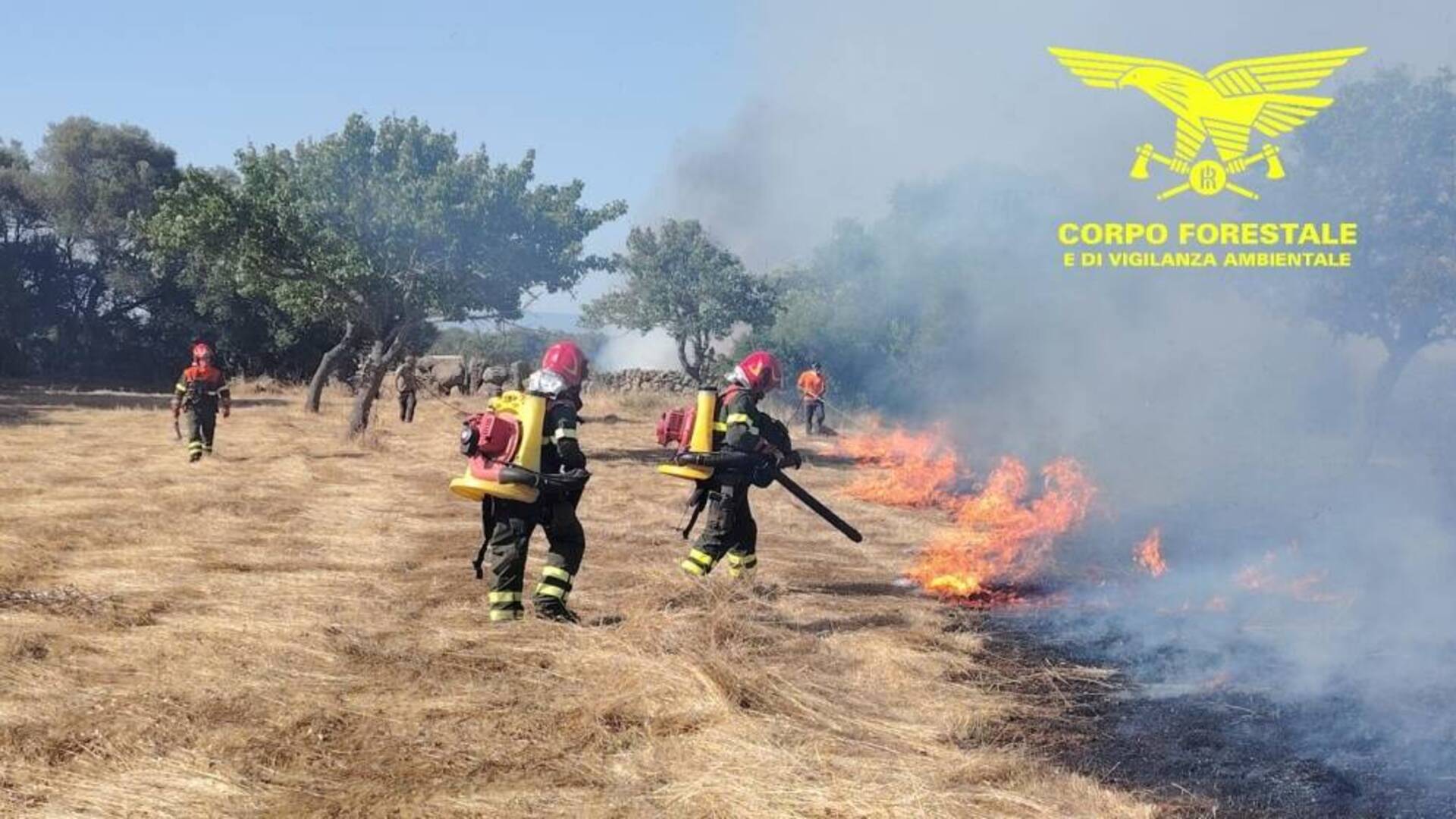Elicottero in volo per un altro incendio nelle campagne