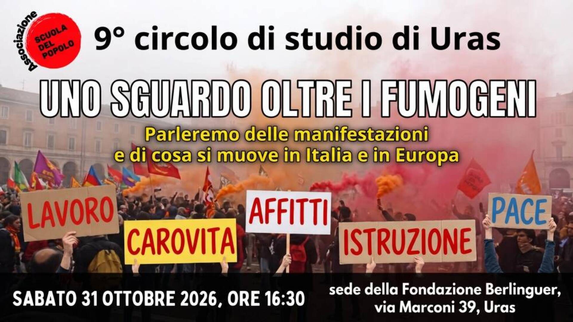 Carovita, istruzione e guerre: le proteste in piazza al centro del nuovo circolo di studio della Scuola del Popolo